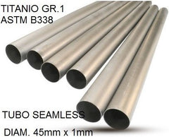GPR Cafè Racer Tubo titanio seamleSs D. 45mm X 1mm L.1000mm Titanio seamless Gr.1 TUBE AISI Tig L.100cm D.45mm x 1mmTubo titanio seamless D. 45mm X 1mm L.1000mm | TU.T.3
