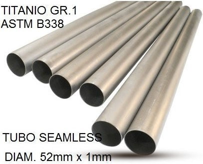 GPR Cafè Racer Tubo titanio seamleSs D. 52mm X 1mm L.1000mm Titanio seamless Gr.1 TUBE AISI Tig L.100cm D.52mm x 1mmTubo titanio seamless D. 52mm X 1mm L.1000mm | TU.T.4