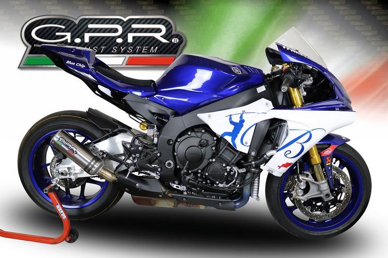 GPR Original For Yamaha Yzf R1/R1-M 2015-16 E3 Homologated Slip-On Exhaust M3 Titanium Natural  | Y.199.M3.TN