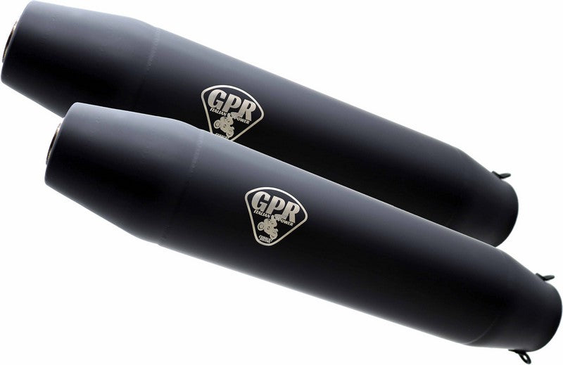 GPR Exhaust System  Suzuki Sv 650 - S 1999/02 Double universal Homologated silencer without link pipesDeeptone Black Cafè Racer | CAFE.43.DN