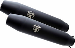 GPR Exhaust System  Triumph Bonneville T140 1985/1988 Double universal Homologated silencer without link pipesDeeptone Black Cafè Racer | CAFE.72.DN