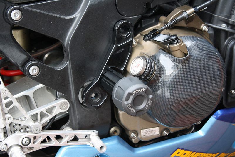 GSG MOTOTECHNIK Crash Pad set, Holding Plates Natural Aluminium for Kawasaki ZX-12R (2000-2001) | 115105490-K26-DS