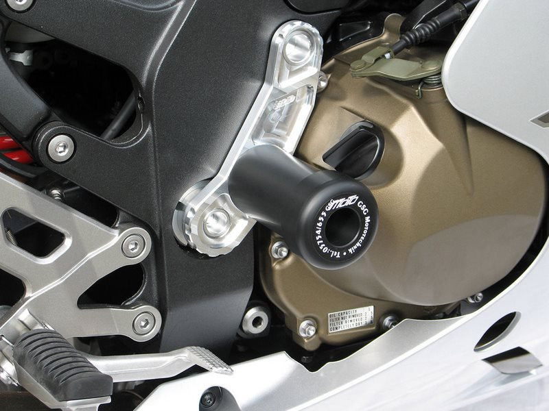 GSG MOTOTECHNIK Crash Pad set, Holding Plates Natural Aluminium for Kawasaki ZX-12R (2002 -) | 115105490-K28