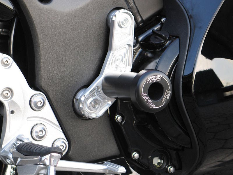 GSG MOTOTECHNIK Crash Pad set, Holding Plates Natural Aluminium for Suzuki GSX 1300 R Hayabusa (1999-2007) | 1154440-S44
