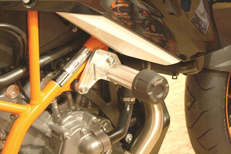 GSG MOTOTECHNIK Crash Pad set, Holding Plates Natural Aluminium for KTM 990 SMT (2009 -) | 1224440-KM2