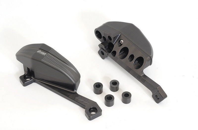GSG MOTOTECHNIK Crash Pad Set “Streetline”, Mounting plates black for Aprilia Tuono V4 / APRC (2011-2014) + Tuono V4 1100 Factory (2015-2020) | 1505040-A15A-SH