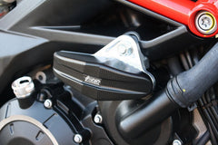 GSG MOTOTECHNIK Crash Pad Set “Streetline”, Pad holder aluminum natural for Aprilia Shiver 900 / Dorsoduro 900 (2018 -) | 1505040-A20