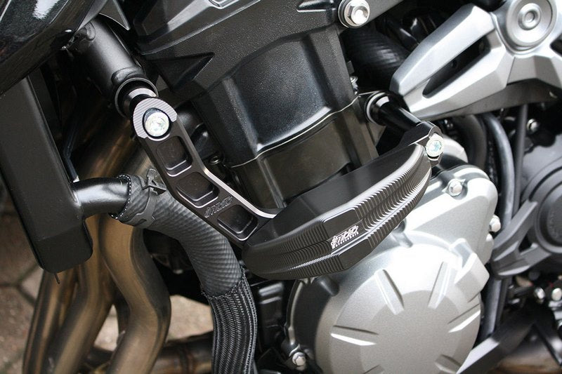 GSG MOTOTECHNIK Crash Pad Set “Streetline”, Adapter black anodized for Kawasaki Z 900 (2017 -) | 1505040-K66-SH