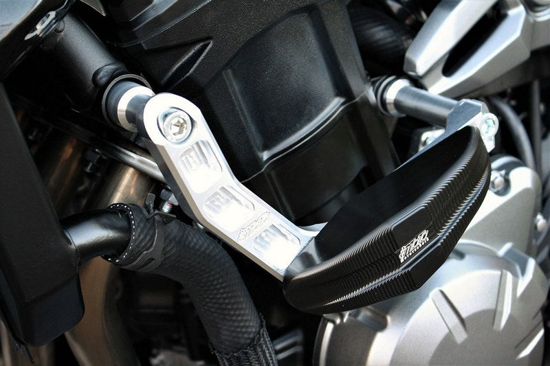 GSG MOTOTECHNIK Crash Pad Set “Streetline”, Adapter natural aluminium for Kawasaki Z 900 (2017 -) | 1505040-K66