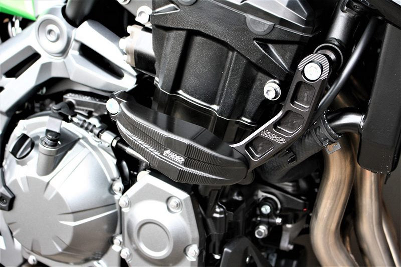 GSG MOTOTECHNIK Crash Pad Set “Streetline”, Adapter natural aluminium for Kawasaki Z 900 (2017 -) | 1505040-K66
