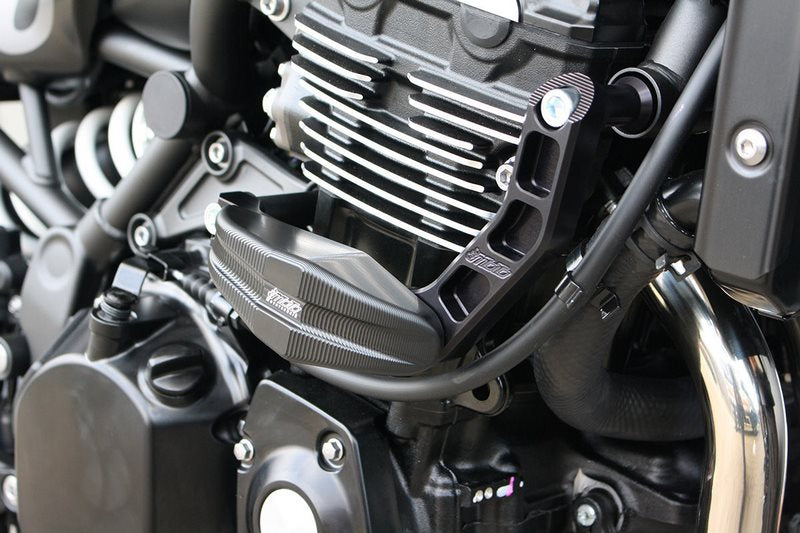 GSG MOTOTECHNIK Crash Pad Set “Streetline”, Adapter natural aluminium for Kawasaki Z 900 RS Cafe (2018 -) | 1505040-K70