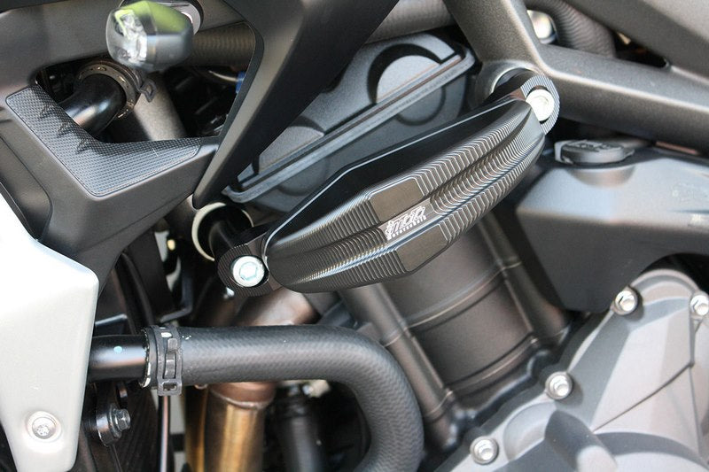GSG MOTOTECHNIK Crash Pad Set “Streetline”, Mounting kit natural aluminium for Triumph Street Triple 765 (2020 -) | 1505040-T35
