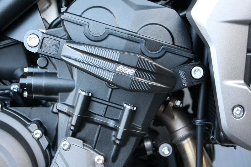 GSG MOTOTECHNIK Crash Pad Set “Streetline”, Mounting kit natural aluminium for Triumph Trident 660 (2021 -) | 1505040-T37