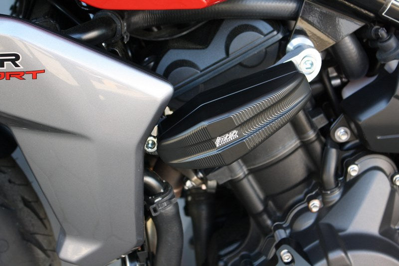 GSG MOTOTECHNIK Crash Pad set “Streetline”, Aluminium Nature for Triumph Tiger 660 Sport (2022 -) | 1505040-T40