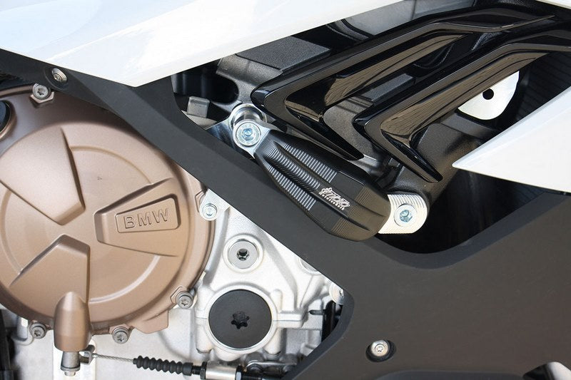 GSG MOTOTECHNIK Crash Pad Set “Streetline”, Attachments black for BMW S 1000 RR (2019 -) | 1505040105-W19-SH