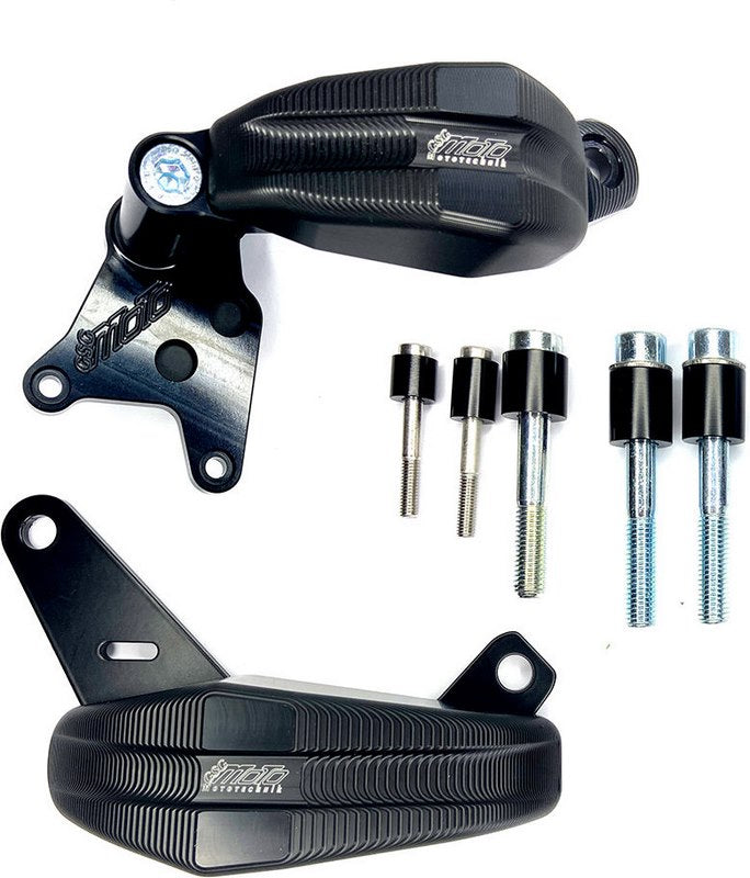 GSG MOTOTECHNIK Crash Pad Set “Streetline”, Attachments black for BMW S 1000 RR (2019 -) | 1505040105-W19-SH