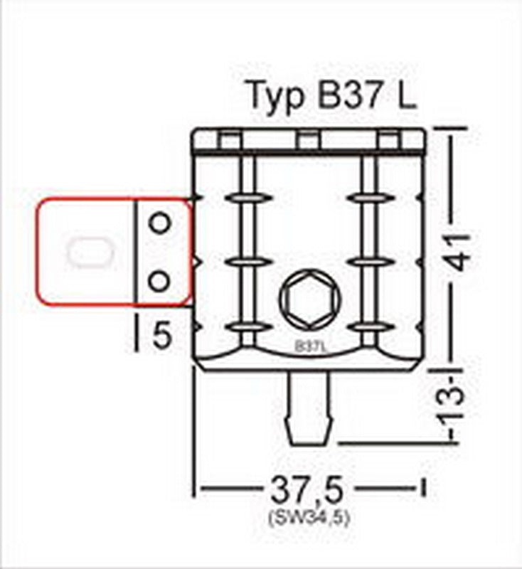 GSG MOTOTECHNIK Brake fluid reservoir * Rear * for Kawasaki Ninja 1000 SX (2020 -) | 3999-B37L-K46
