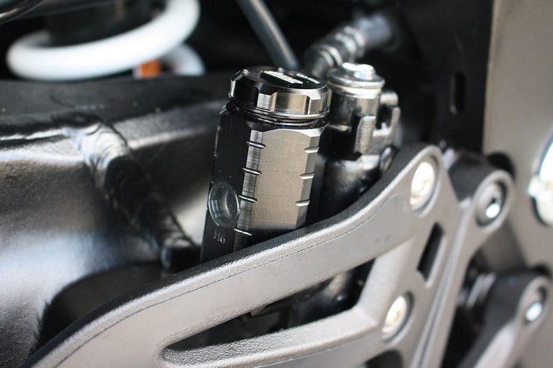 GSG MOTOTECHNIK Brake fluid reservoir * Rear *, Anodised Silver for Suzuki GSX-S 1000 (2015-2020) | 399963-S54-0