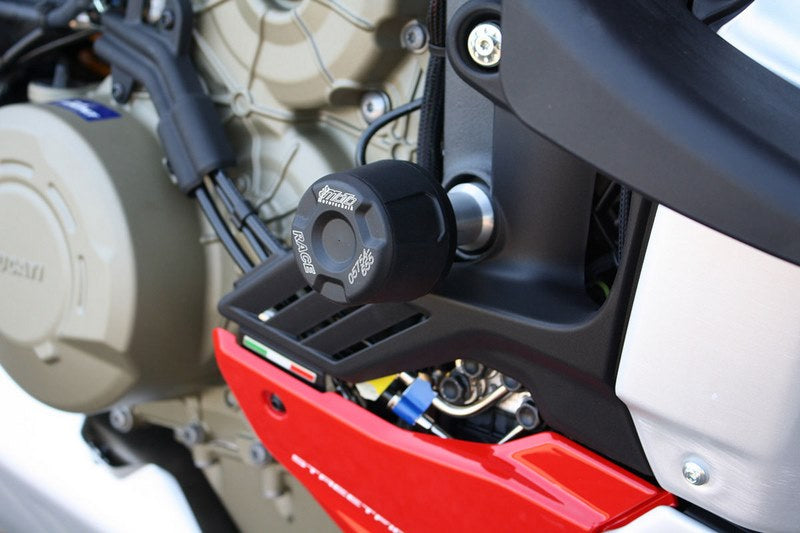 GSG MOTOTECHNIK Crash Pad set, Adapter natural aluminium for Ducati Streetfighter V4 / V4 S (2020 -) | 40602-D38