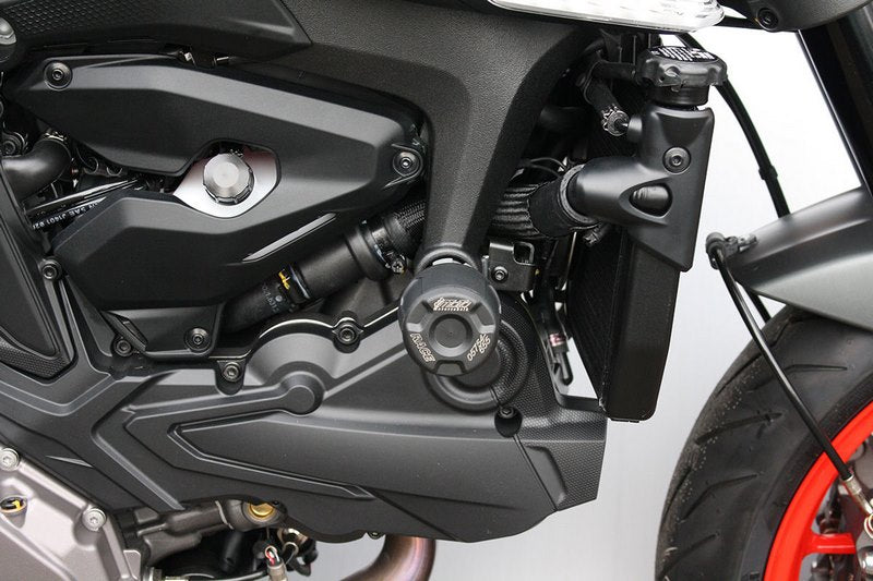GSG MOTOTECHNIK Crash Pad set, Adapter Aluminium Black Anodized for Ducati Monster 937 (2021 -) | 4060240-D40-SH