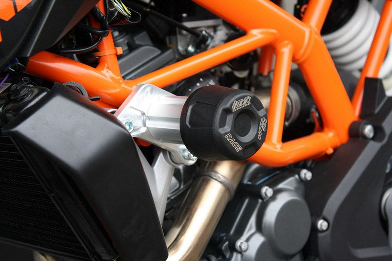 GSG MOTOTECHNIK Crash Pad set, Holding Plates Natural Aluminium for KTM Duke 390 (2013 -) | 406025545-KM6-DS