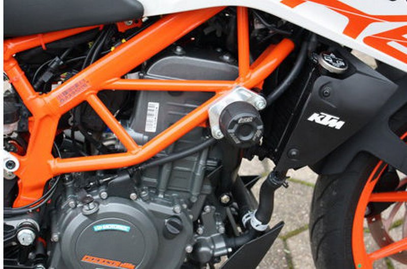 GSG MOTOTECHNIK Crash Pad set, Holding Plates Natural Aluminium for KTM Duke 390 (2013 -) | 406025545-KM6-DS