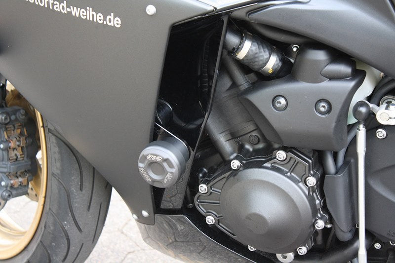GSG MOTOTECHNIK Crash Pad set, Holding Plates Natural Aluminium for Yamaha YZF 1000 R1 (2009-2014) | 45440-Y38