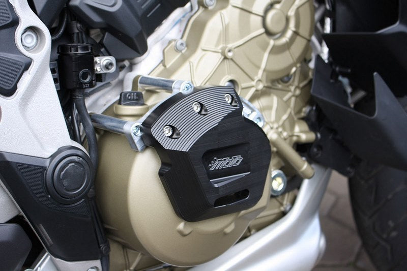 GSG MOTOTECHNIK Engine protection crash pad set, Retaining plate / AL sockets on the right natural aluminium for Ducati Multistrada V4 (2021 -) | 5040-D39