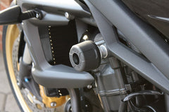 GSG MOTOTECHNIK Crash Pad set, Adapter Aluminium Black Anodized for Triumph Street Triple 675 / 675 R (2009-2012), direct screw connection | 55442-T20-DS-SH