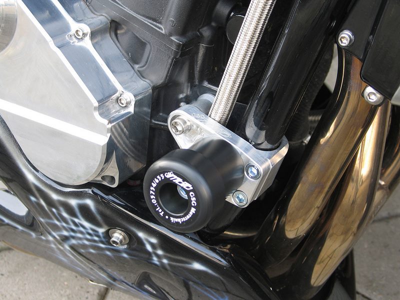 GSG MOTOTECHNIK Crash Pad set, Holding Plates Natural Aluminium for Kawasaki ZRX 1100 / ZRX 1200 | 70055-K13