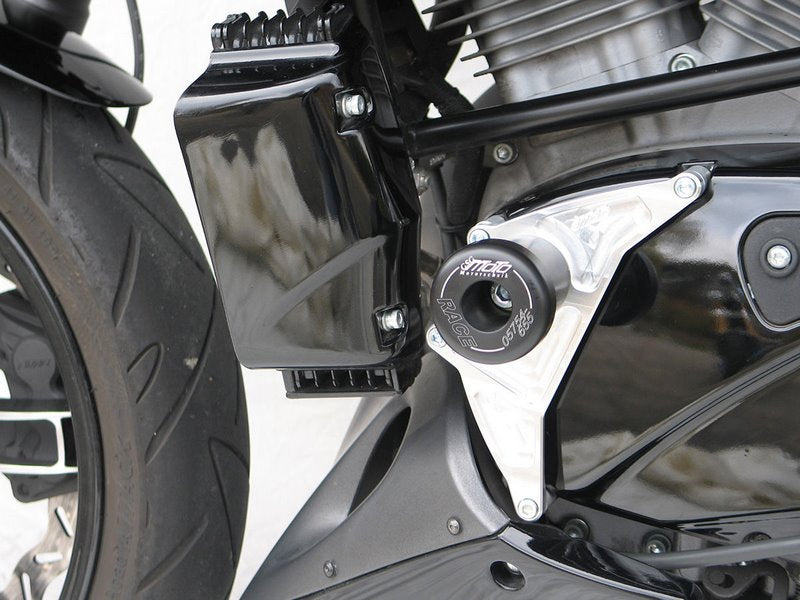 GSG MOTOTECHNIK Crash Pad set, Holding plates natural aluminium for Buell XB models (2008 -) | 7544045-BU2
