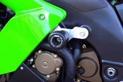 GSG MOTOTECHNIK Crash Pad set, Holding Plates Natural Aluminium for Kawasaki ZX-10R (2004-2005), mounting on carrier plate | 75490-K25