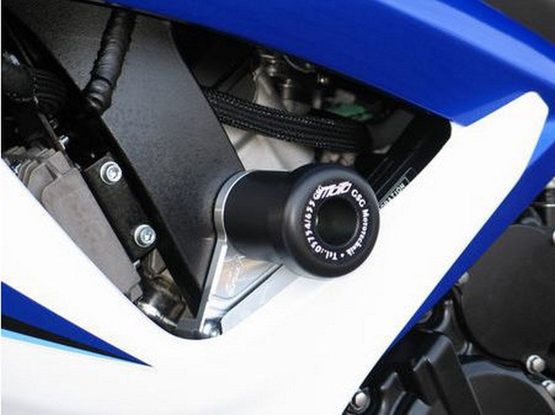 GSG MOTOTECHNIK Crash Pad set, Holding Plates Natural Aluminium for Suzuki GSX-R 600 / GSX-R 750 (2006-2007) | 7549450-S33