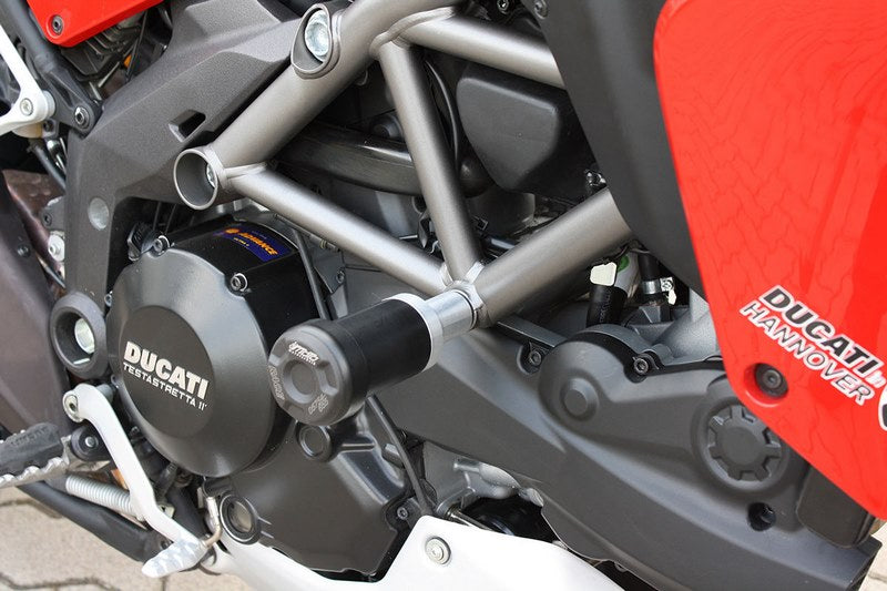 GSG MOTOTECHNIK Crash Pad set, Adapter Aluminium Black Anodized for Ducati Multistrada 1200 / S / Touring | 85493-D18-SH
