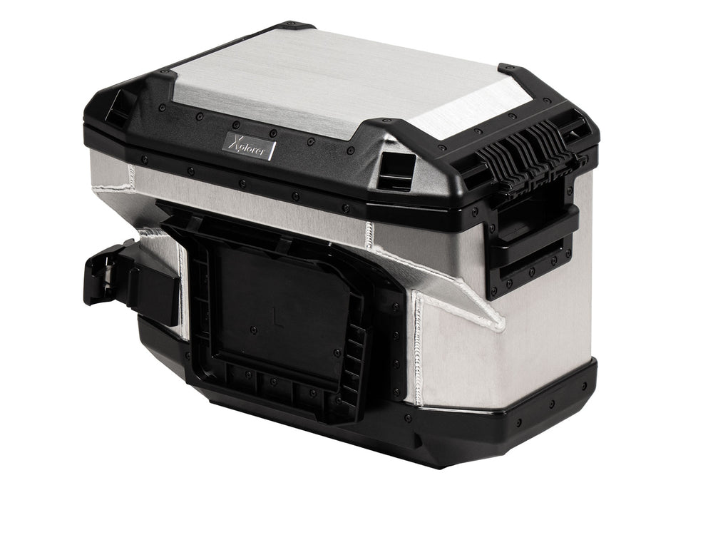 Hepco & Becker Xplorer 37 Left Silver For Cutout Carrier (Cut Out For Exhaust) | 610218-00-00