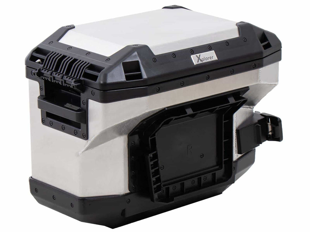 Hepco & Becker Xplorer 37 Right Silver For Cutout Carrier (Cut Out For Exhaust) | 610219-00-00