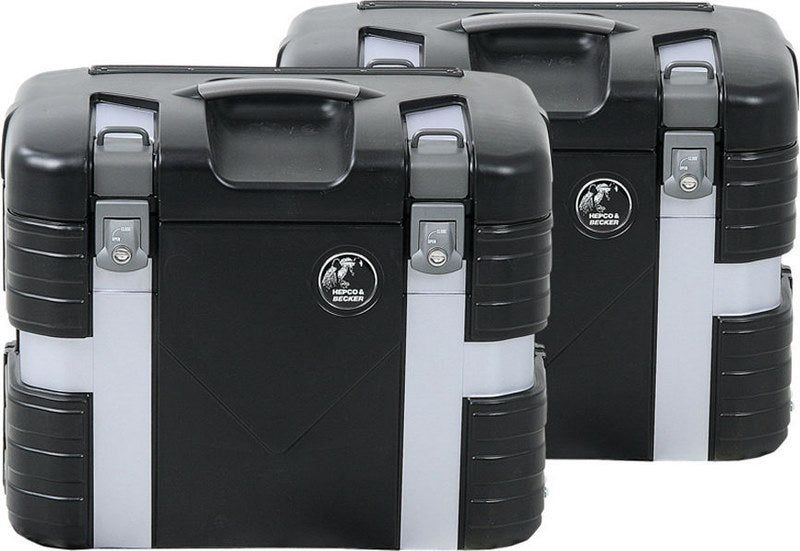 Hepco & Becker Gobi side boxes black edition-black/silver | 610288 00 01