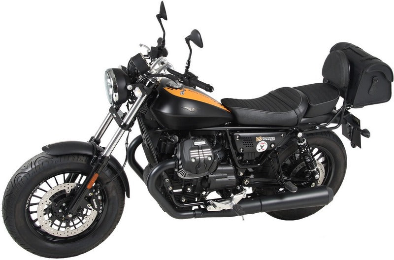 Hepco & Becker Sissybar with rearrack-chrome for Moto Guzzi V9 Roamer from 2017 model with long seat | 611551 00 02