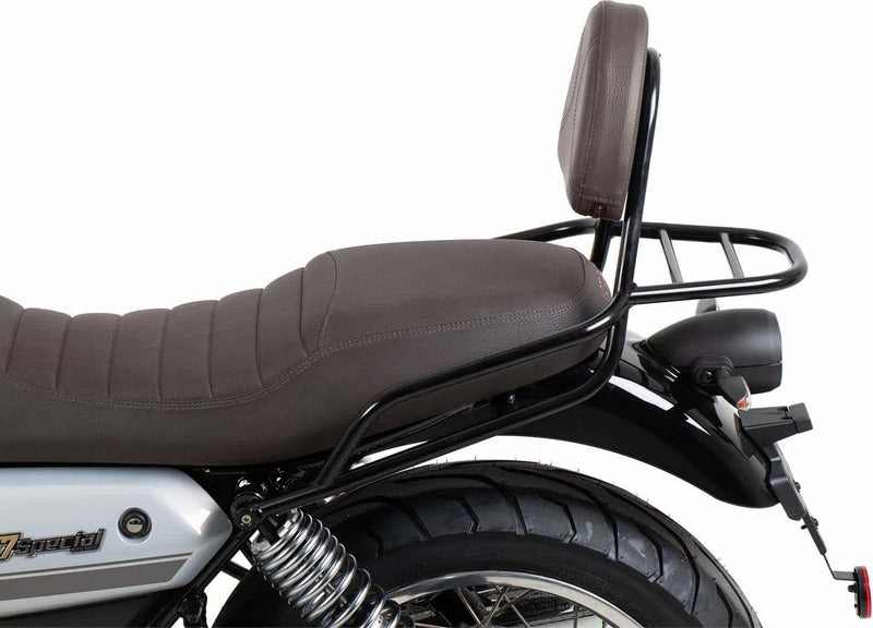 Hepco & Becker Sissybar with rearrack black/brown for Moto Guzzi V7 Special/Stone/Centenario (2021-) | 611556 01 01