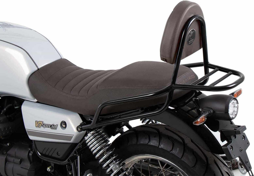 Hepco & Becker Sissybar with rearrack black/brown for Moto Guzzi V7 Special/Stone/Centenario (2021-) | 611556 01 01
