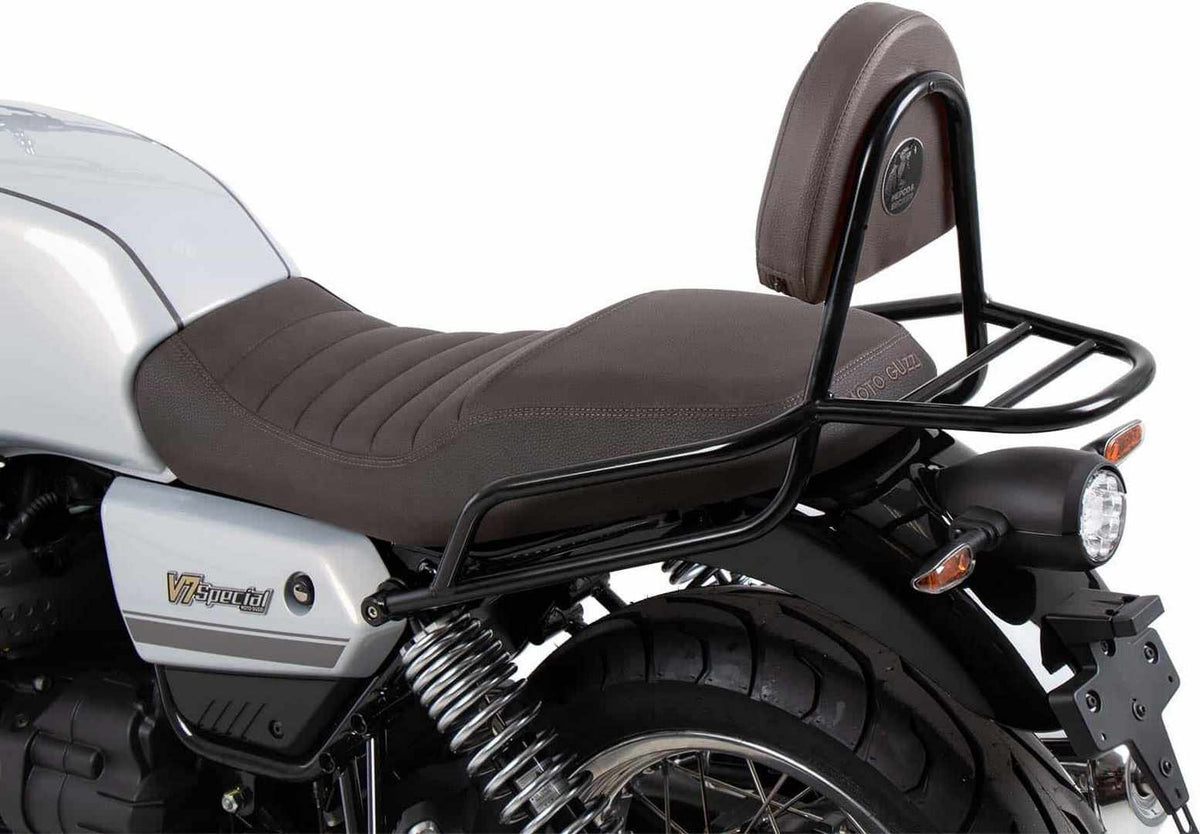 Hepco & Becker Sissybar with rearrack black/brown for Moto Guzzi V7 Special/Stone/Centenario (2021-) | 611556 01 01