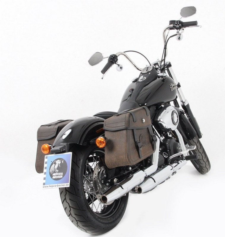 Hepco & Becker Saddlebag holder Cutout-black for Harley-Davidson Dyna Low Rider/ Wide Glide/Street Bob / Fat | 626726 00 01