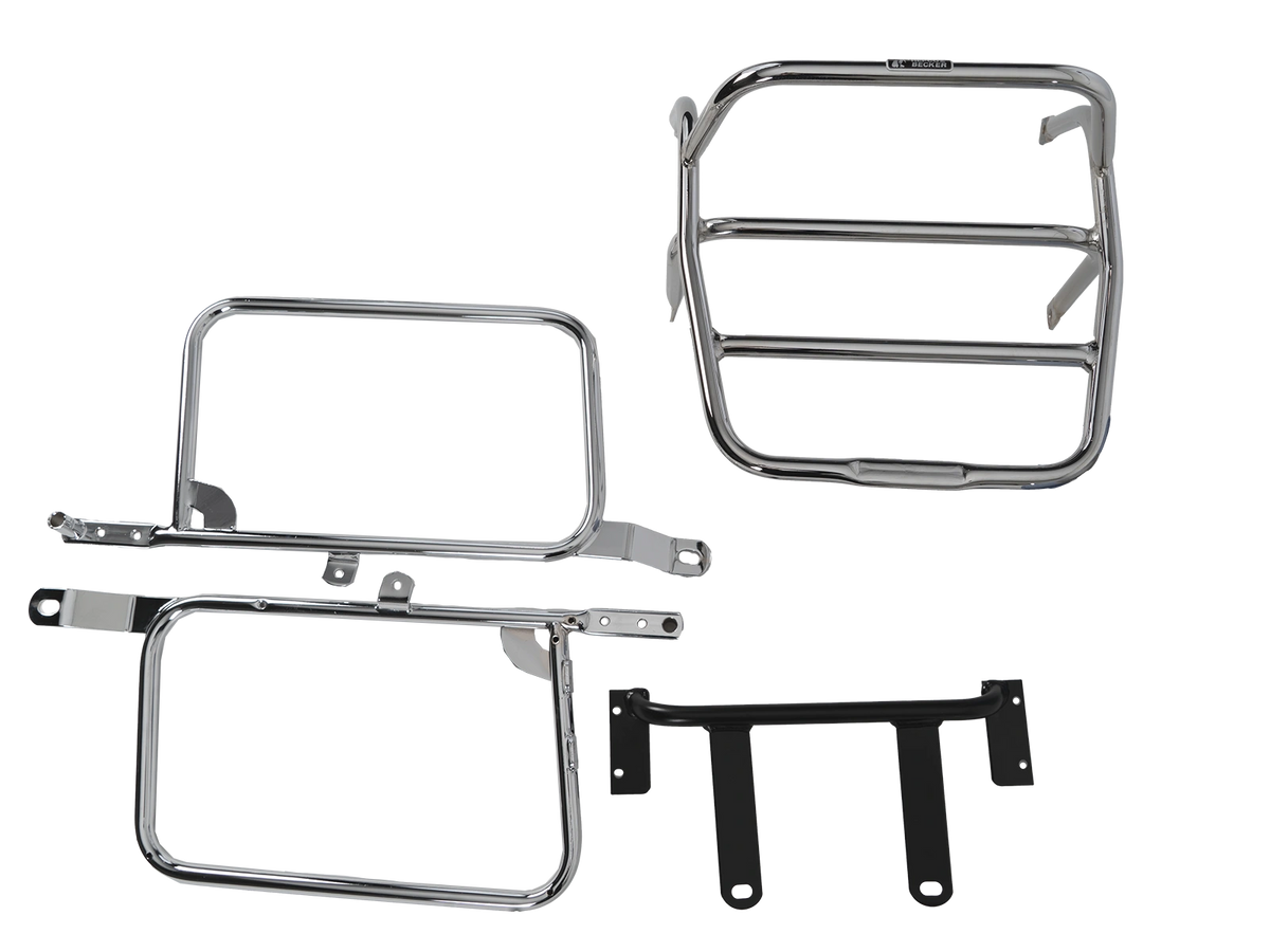 Hepco & Becker Side-and Topcasecarrierset-chrome for Kawasaki Z 400 J / Z 500 / 550 A / B | 650204 00 02