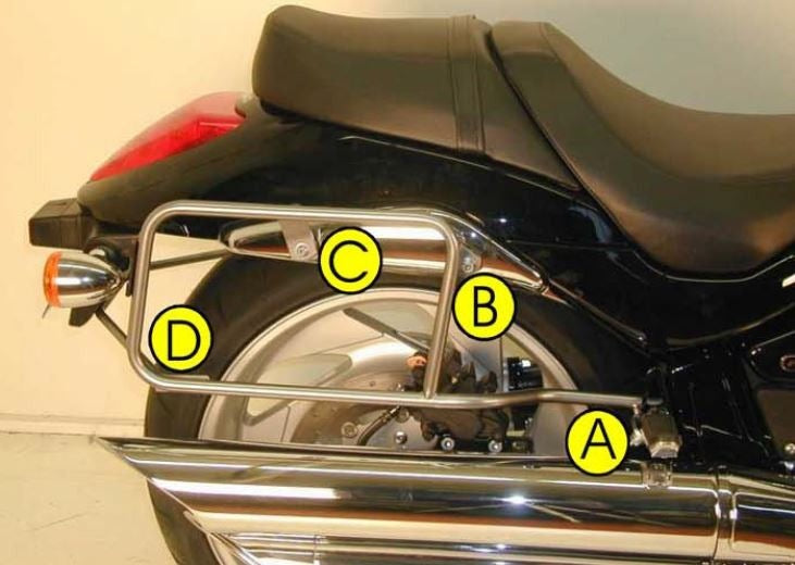 Hepco & Becker Sidecarrier permanent mounted-chrome for Suzuki M 1800 (VZ) R Intruder | 6503511 00 02