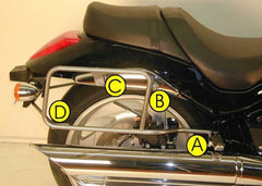 Hepco & Becker Sidecarrier permanent mounted-chrome for Suzuki M 1800 (VZ) R Intruder | 6503511 00 02