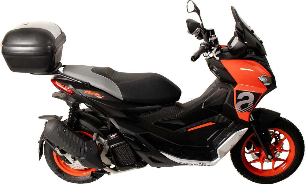 Hepco & Becker Topcase - Set Journey 40 black/silver incl. carrier for Aprilia SR GT 125/200/Sport (ab 2022) | 6507648 01 09-089