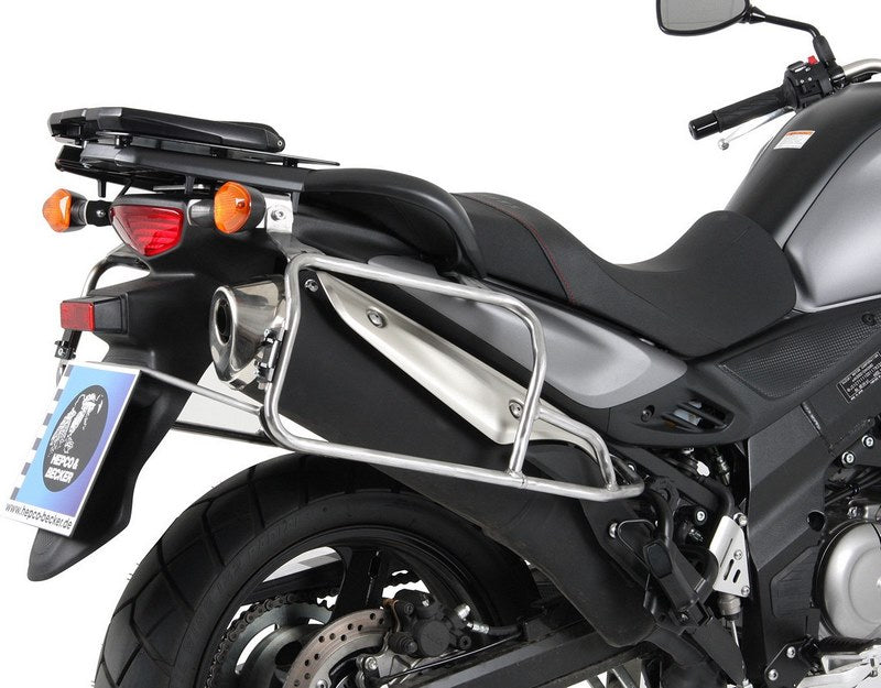 Hepco & Becker Sidecarrier Cutout stainless steel incl. Xplorer Cutout sideboxes for Suzuki V-Strom 650 ABS (2012-2016) | 6513528 00 22-00-40