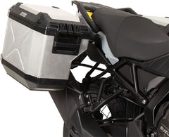 Hepco & Becker Side Carrier Cutout Black Incl. Xplorer Silver Sideboxes For Suzuki V-Strom 800 DE (2023-) | 6513548 00 01-00-40