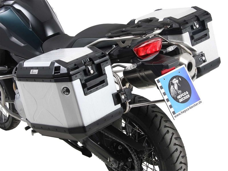 Hepco & Becker Sidecarrier Cutout stainless steel incl. Xplorer sideboxes silver for BMW F 750 GS (2018-) | 6516512 00 22-00-40