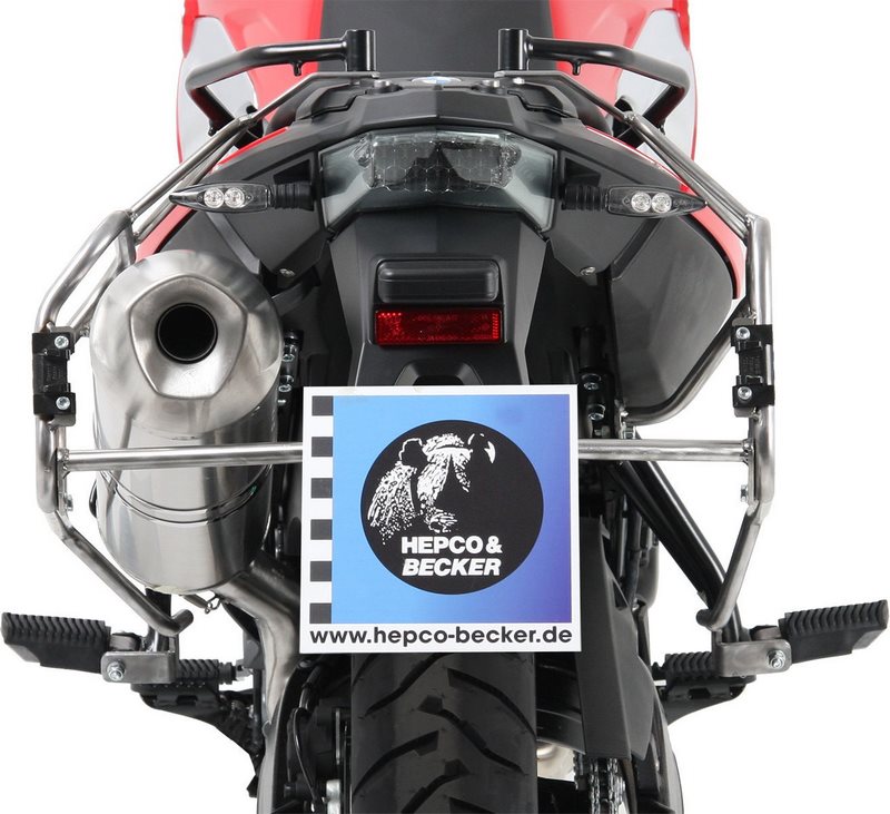 Hepco & Becker Sidecarrier Cutout stainless steel incl. Xplorer Cutout sideboxes for BMW F650/700/800GS | 651652 00 22-00-40
